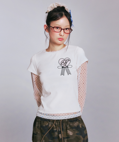 YOUHEE(ユヒ)の「YOUHEE ROSETTE T-SHIRTS_WHITE(Tシャツ/カットソー・レディース・その他・SMALL/MEDIUM)」の7枚目の写真