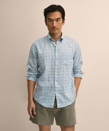 アイリッシュリネン　シーズナルパターン　カジュアルシャツ　Regular Fit