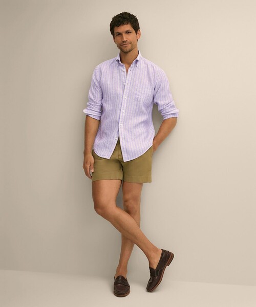 BROOKS BROTHERS（ブルックスブラザーズ）の「アイリッシュリネン　シーズナルパターン　カジュアルシャツ　Regular Fit（シャツ/ブラウス・メンズ・パープル/ライトブルー/ネイビー/ホワイト・MEDIUM/SMALL/LARGE/X-LARGE）」の20枚目の写真