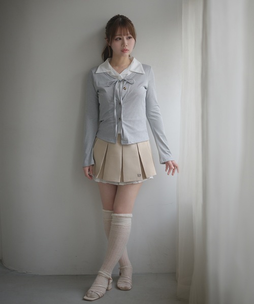 M DOLLY(エムドリー)の「Shirt layered clara tops/シャツレイヤードクララ トップス(シャツ/ブラウス・レディース・グレー・FREE)」の14枚目の写真