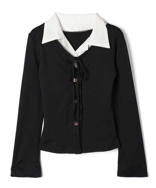 M DOLLY(エムドリー)の「Shirt layered clara tops/シャツレイヤードクララ トップス(シャツ/ブラウス・レディース・グレー・FREE)」の19枚目の写真