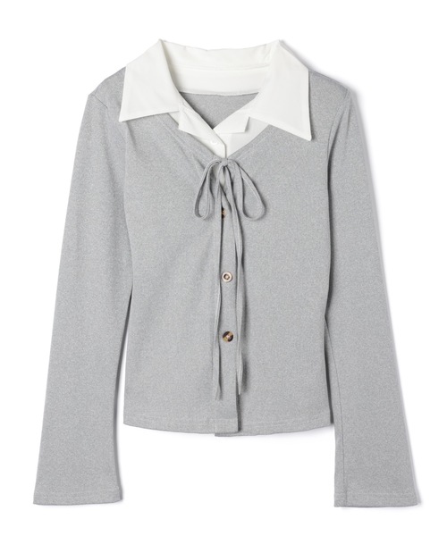 M DOLLY(エムドリー)の「Shirt layered clara tops/シャツレイヤードクララ トップス(シャツ/ブラウス・レディース・グレー・FREE)」の20枚目の写真