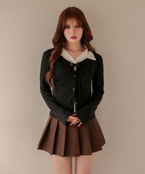 M DOLLY(エムドリー)の「Shirt layered clara tops/シャツレイヤードクララ トップス(シャツ/ブラウス・レディース・グレー・FREE)」の5枚目の写真