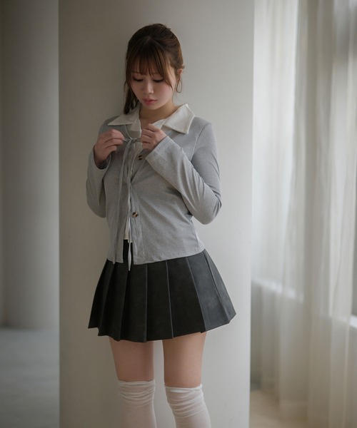 M DOLLY(エムドリー)の「Shirt layered clara tops/シャツレイヤードクララ トップス(シャツ/ブラウス・レディース・グレー・FREE)」の18枚目の写真
