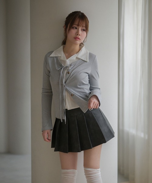 M DOLLY(エムドリー)の「Shirt layered clara tops/シャツレイヤードクララ トップス(シャツ/ブラウス・レディース・グレー・FREE)」の15枚目の写真