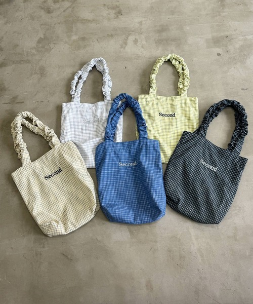 frunco(フランコ)の「刺繍ロゴ入チェックトート(トートバッグ・レディース・ホワイト/アイボリー/ブラック/イエロー/ブルー・FREE)」の10枚目の写真