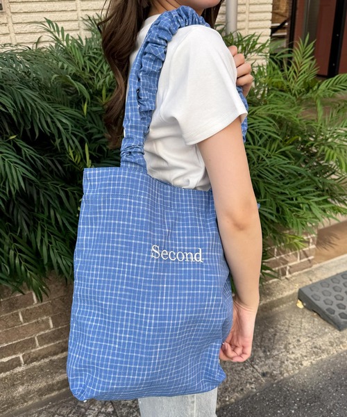 frunco(フランコ)の「刺繍ロゴ入チェックトート(トートバッグ・レディース・ホワイト/アイボリー/ブラック/イエロー/ブルー・FREE)」の11枚目の写真