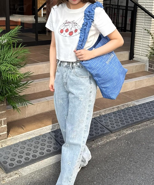 frunco(フランコ)の「刺繍ロゴ入チェックトート(トートバッグ・レディース・ホワイト/アイボリー/ブラック/イエロー/ブルー・FREE)」の12枚目の写真