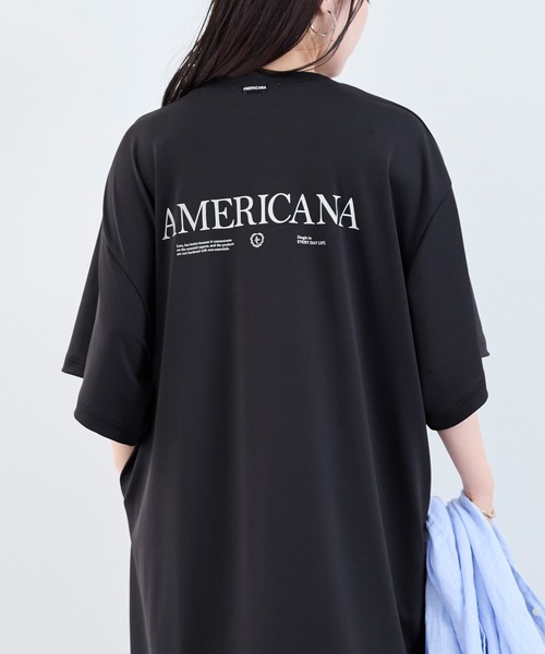 AMERICANA(アメリカーナ)の「【AMERICANA】別注-接触冷感 サイドスリットワンピース(ワンピース・レディース・スミクロ/ダークブラウン・FREE)」の11枚目の写真
