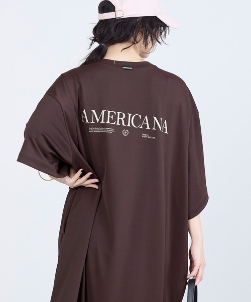 AMERICANA(アメリカーナ)の「【AMERICANA】別注-接触冷感 サイドスリットワンピース(ワンピース・レディース・スミクロ/ダークブラウン・FREE)」の6枚目の写真