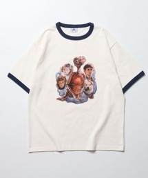 E.T. プリント リンガーTシャツ/半袖 メンズ レディース ユニセックス