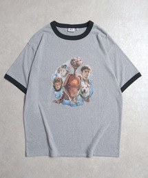 E.T. プリント リンガーTシャツ/半袖 メンズ レディース ユニセックス