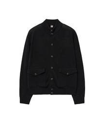 IOLO（イオロ）の「リネンA1ニットジャケット_インクブラック（ニット/セーター）」