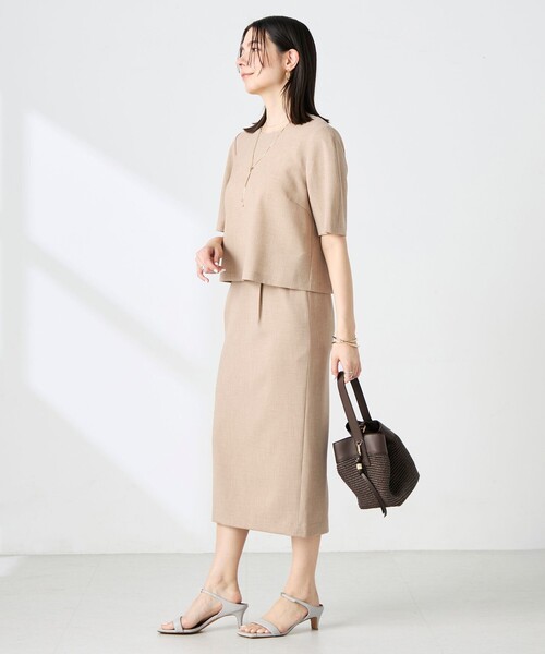 NOLLEY’S(ノーリーズ)の「《セットアップ対応》ウォッシャブル麻調5分袖ブラウス(シャツ/ブラウス・レディース・ネイビー/ベージュ・36/38)」の17枚目の写真