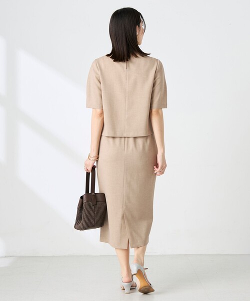 NOLLEY’S(ノーリーズ)の「《セットアップ対応》ウォッシャブル麻調5分袖ブラウス(シャツ/ブラウス・レディース・ネイビー/ベージュ・36/38)」の18枚目の写真