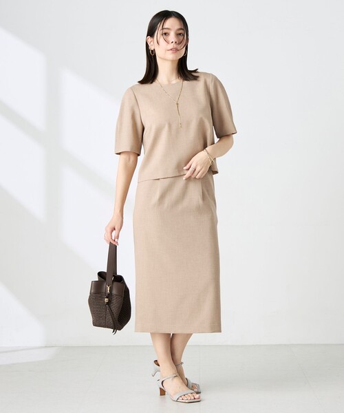 NOLLEY’S(ノーリーズ)の「《セットアップ対応》ウォッシャブル麻調5分袖ブラウス(シャツ/ブラウス・レディース・ネイビー/ベージュ・36/38)」の20枚目の写真