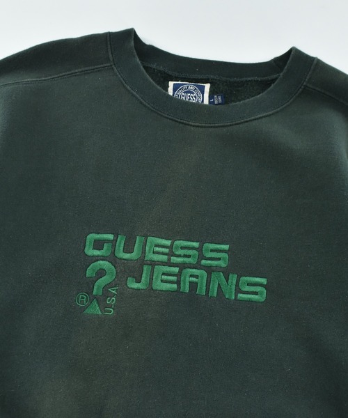 Guess(ゲス)の「【USED】90's GUESS JEANS 刺繍ロゴ スウェット(スウェット・メンズ・グリーン・LARGE)」の2枚目の写真