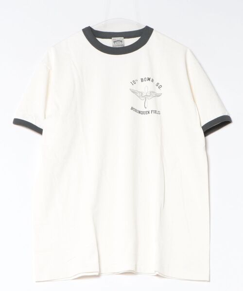 HOUSTON(ヒューストン)の「HOUSTON ピグメントリンガーTシャツ(PROP AND WINGS)(Tシャツ/カットソー・メンズ・ホワイト/グリーン/ブルー・MEDIUM/X-LARGE/LARGE)」の10枚目の写真
