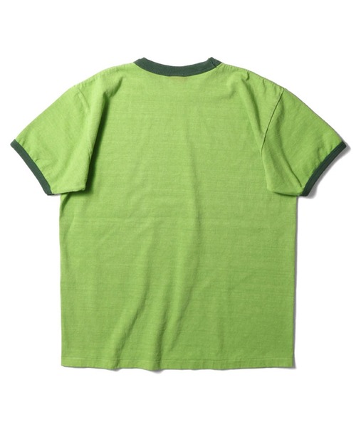 HOUSTON(ヒューストン)の「HOUSTON ピグメントリンガーTシャツ(PROP AND WINGS)(Tシャツ/カットソー・メンズ・ホワイト/グリーン/ブルー・MEDIUM/X-LARGE/LARGE)」の6枚目の写真