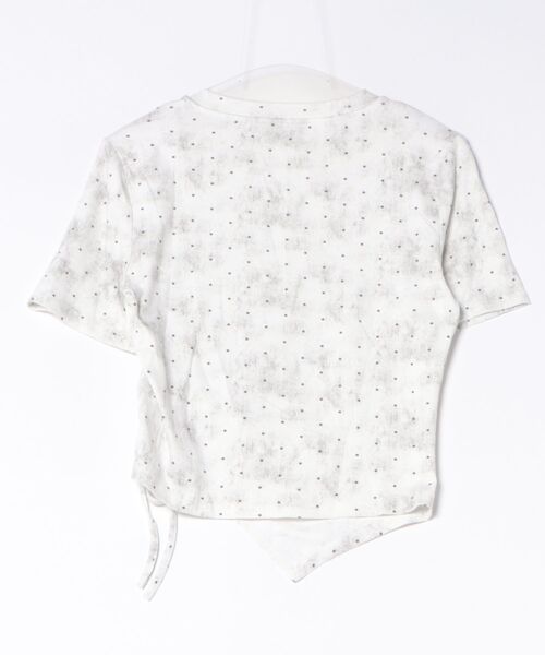 WESTSEA(ウエストシー)の「ヴィンテージライク ドット柄 サイドシャーリング アシンメトリーヘム 半袖Tシャツ クロップド丈(Tシャツ/カットソー・レディース・ブラック/グレー/ホワイト・M/L)」の4枚目の写真