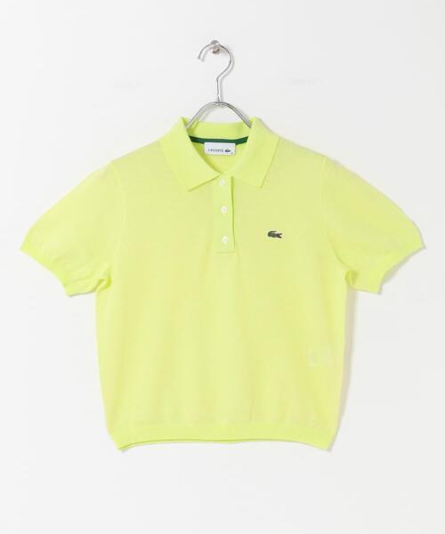 LACOSTE(ラコステ)の「LACOSTE ラメニットポロシャツ(ニット/セーター・レディース・グリーン/ピンク/アイボリー・36)」の3枚目の写真