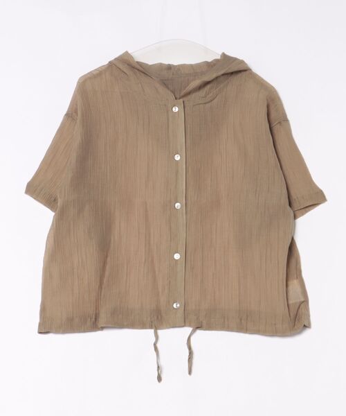 gossara（ゴサラ）の「【夏の羽織りにおすすめ】裾リボンフード付きシャツ（シャツ/ブラウス・レディース・チャコールグレー/ベージュ/オフホワイト・FREE）」の15枚目の写真