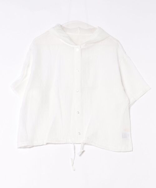 gossara（ゴサラ）の「【夏の羽織りにおすすめ】裾リボンフード付きシャツ（シャツ/ブラウス・レディース・チャコールグレー/ベージュ/オフホワイト・FREE）」の17枚目の写真