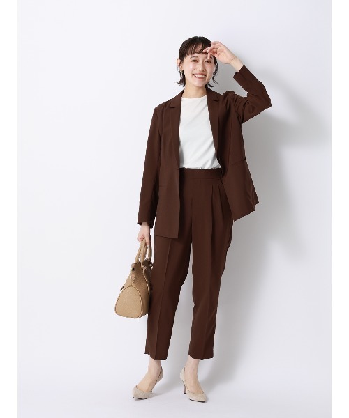 SUIT SQUARE(スーツスクエア)の「バックフレアTシャツ/半袖/ウォッシャブル/接触冷感/レーヨンストレッチポンチ(Tシャツ/カットソー・レディース・グレー/サックスブルー/ホワイト・FREE)」の12枚目の写真