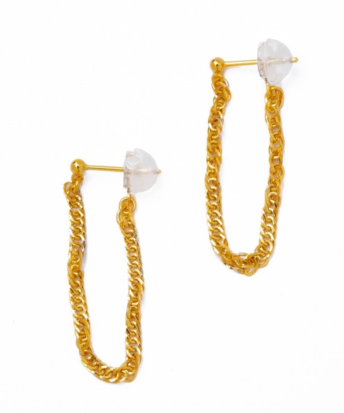les bonbon(ルボンボン)の「【les bon bon】k18 hanna drape pierce/ハンナ ドレープ ピアス pair BOB946(ピアス(両耳用)・レディース・ゴールド・FREE)」の1枚目の写真