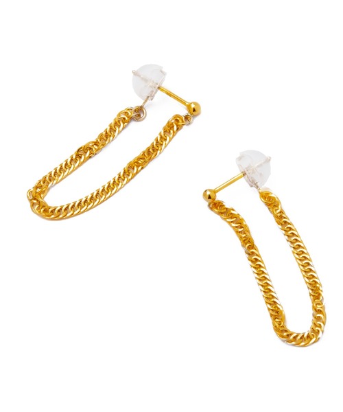 les bonbon(ルボンボン)の「【les bon bon】k18 hanna drape pierce/ハンナ ドレープ ピアス pair BOB946(ピアス(両耳用)・レディース・ゴールド・FREE)」の4枚目の写真