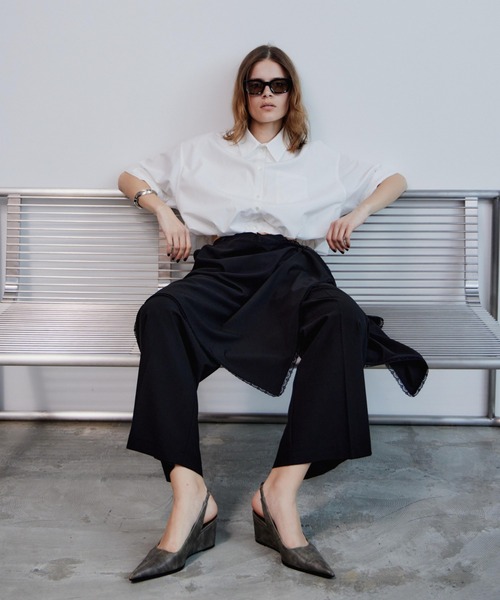 MAISON SPECIAL(メゾンスペシャル)の「Wrap Drape Skirt Pants/ラップドレープスカートパンツ(その他パンツ・レディース・ブラック/グレー・36/38)」の7枚目の写真