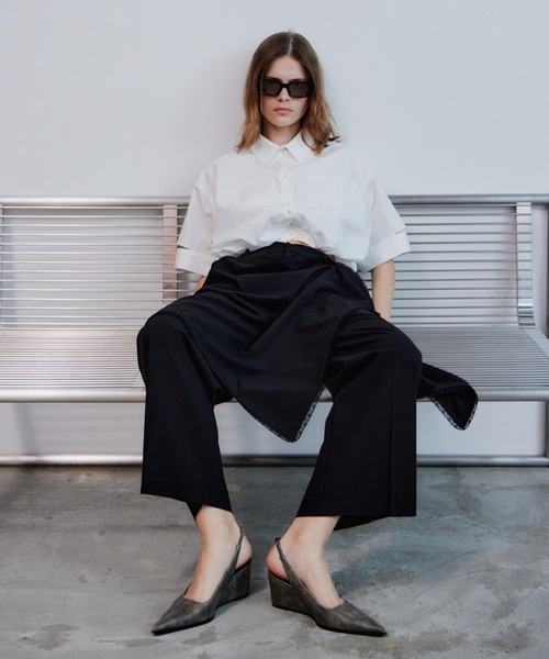 MAISON SPECIAL(メゾンスペシャル)の「Wrap Drape Skirt Pants/ラップドレープスカートパンツ(その他パンツ・レディース・ブラック/グレー・36/38)」の8枚目の写真