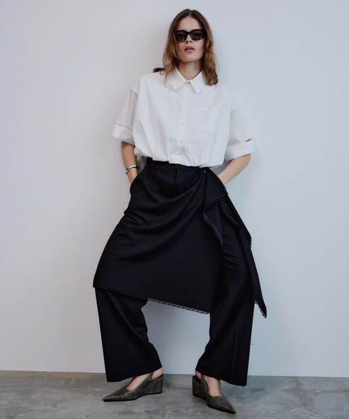 MAISON SPECIAL(メゾンスペシャル)の「Wrap Drape Skirt Pants/ラップドレープスカートパンツ(その他パンツ・レディース・ブラック/グレー・36/38)」の4枚目の写真