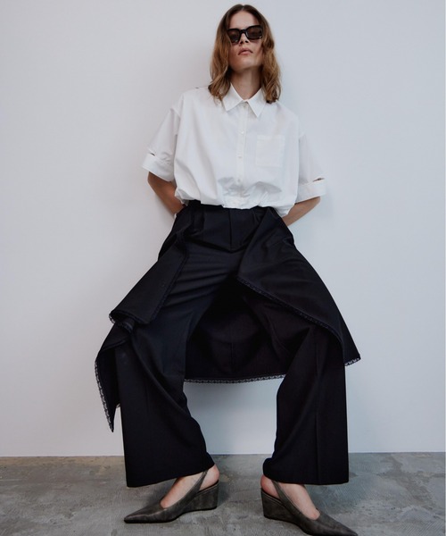 MAISON SPECIAL(メゾンスペシャル)の「Wrap Drape Skirt Pants/ラップドレープスカートパンツ(その他パンツ・レディース・ブラック/グレー・36/38)」の6枚目の写真