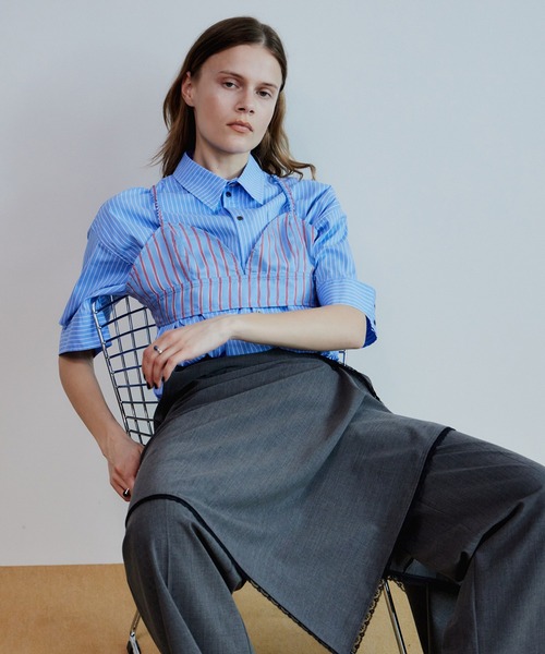 MAISON SPECIAL(メゾンスペシャル)の「Wrap Drape Skirt Pants/ラップドレープスカートパンツ(その他パンツ・レディース・ブラック/グレー・36/38)」の13枚目の写真