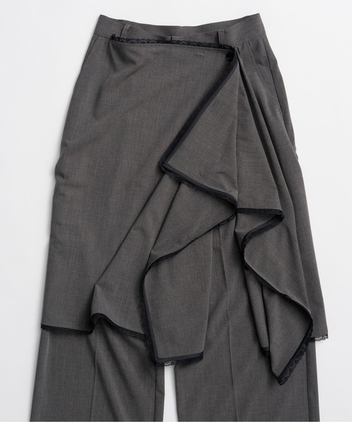 MAISON SPECIAL(メゾンスペシャル)の「Wrap Drape Skirt Pants/ラップドレープスカートパンツ(その他パンツ・レディース・ブラック/グレー・36/38)」の16枚目の写真