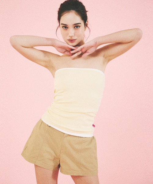 A.R.U(エイアールユー)の「LINE TUBE TOP(Tシャツ/カットソー・レディース・アイボリー/イエロー/エメラルドブルー/ピンク/ブラック・SMALL/MEDIUM)」の10枚目の写真