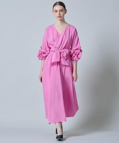 DOUBLE STANDARD CLOTHING(ダブルスタンダードクロージング)の「カシュクールボリュームスリーブワンピース(ワンピース・レディース・ピンク・36/38)」の4枚目の写真