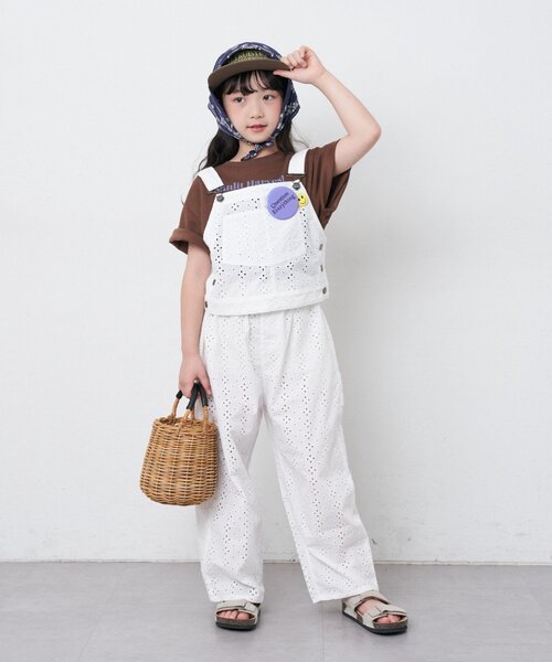 CIAOPANIC TYPY（チャオパニックティピー）の「【KIDS】サロペット風スカラップレースセットアップ（その他パンツ・キッズ・ブラック/ホワイト・110/130/150）」の21枚目の写真
