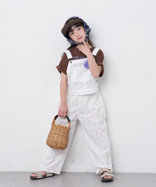 CIAOPANIC TYPY（チャオパニックティピー）の「【KIDS】サロペット風スカラップレースセットアップ（その他パンツ・キッズ・ブラック/ホワイト・110/130/150）」の20枚目の写真