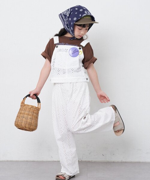 CIAOPANIC TYPY（チャオパニックティピー）の「【KIDS】サロペット風スカラップレースセットアップ（その他パンツ・キッズ・ブラック/ホワイト・110/130/150）」の19枚目の写真