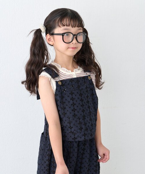 CIAOPANIC TYPY（チャオパニックティピー）の「【KIDS】サロペット風スカラップレースセットアップ（その他パンツ・キッズ・ブラック/ホワイト・110/130/150）」の11枚目の写真