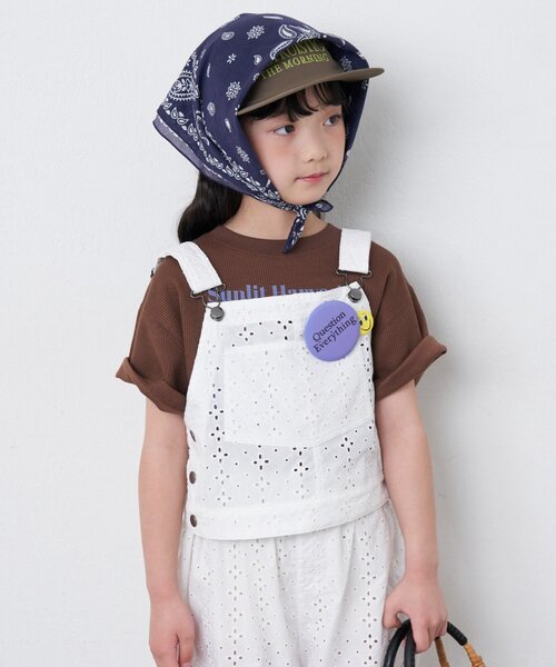 CIAOPANIC TYPY(チャオパニックティピー)の「【KIDS】サロペット風スカラップレースセットアップ(その他パンツ・キッズ・ブラック/ホワイト・110/130/150)」の14枚目の写真
