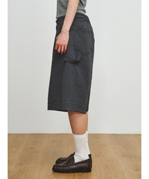 GRID CHECK BERMUDA PANTS, BLACK