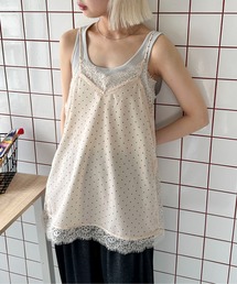 ドット×レースキャミソール
