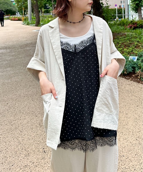 PILIT(ピリット)の「ドット×レースキャミソール(その他トップス・レディース・ブラック/アイボリー・MEDIUM)」の19枚目の写真