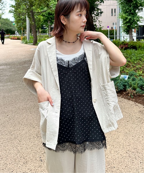 PILIT(ピリット)の「ドット×レースキャミソール(その他トップス・レディース・ブラック/アイボリー・MEDIUM)」の20枚目の写真