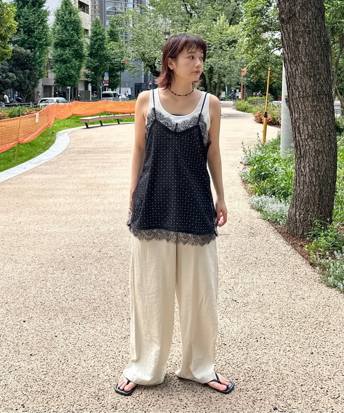 PILIT(ピリット)の「ドット×レースキャミソール(その他トップス・レディース・ブラック/アイボリー・MEDIUM)」の11枚目の写真