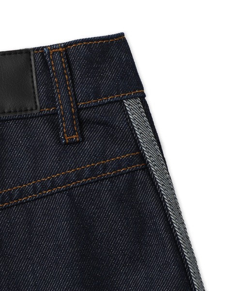 adidas(アディダス)の「adidas 3 STRIPES MINI SKIRT DENIM / アディダス 3 ストライプス ミニスカート デニム(デニムスカート・レディース・ダークインディゴブルー・M/S)」の2枚目の写真