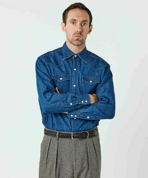 BRITISH MADE(ブリティッシュメイド)の「デニムシャツ/リバプール(MEN)(シャツ/ブラウス・メンズ・ブルー・SMALL/MEDIUM/LARGE)」の10枚目の写真